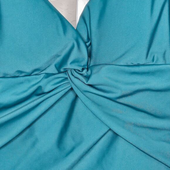 Bleu Rod Beatte Green Twist Front Cross Back One Piece Swim Bathing Suit‎ Size 8 - Picture 2 of 4